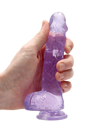 Real Rock Crystal Clear Realistic Dildo With Balls