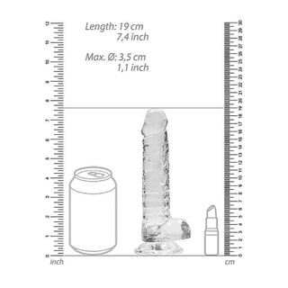 Real Rock Crystal Clear Realistic Dildo With Balls