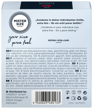 Preservativi XL 60 Mister Size