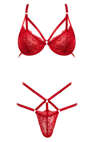 Oh La La Cheri - Alix 2Pc Bra Set - L/XL - Red
