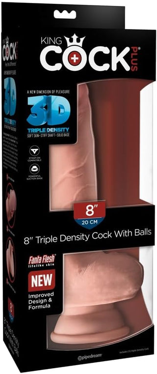 Pipedream - King Cock Plus  - 8" Triple Density Fat Cock with Balls - Light