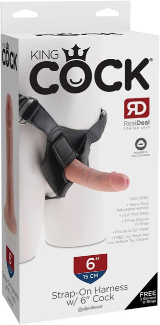Pipedream - King Cock - Strap on Harness with 6" Cock  - Light