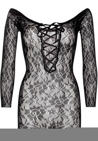 Mini Abito Sexy Seamless Lace Romper Nero