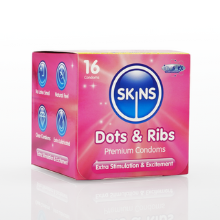 Skins Condoms Dots & Ribs Cube 16 Pack