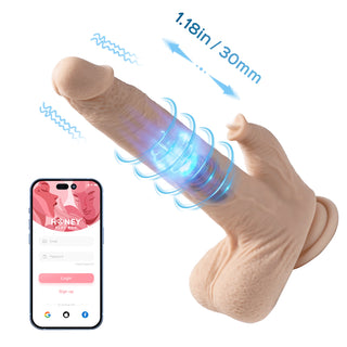 Honey Play Box – Colter – Realistic Thrusting Dildo with Vibrating Licker  8.5" (App Controlled)