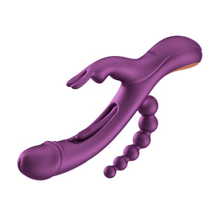 Honey Play Box - Trilux - Kinky Finger Rabbit Vibrator with Anal Beads