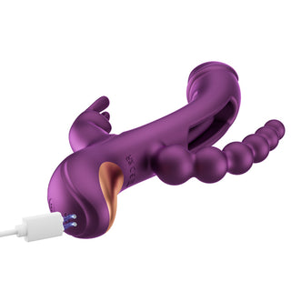 Honey Play Box - Trilux - Kinky Finger Rabbit Vibrator with Anal Beads