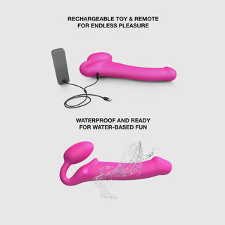 Strap On Me - Vibrating Bendable Strap-On - Fuchsia