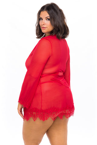 Oh La La Cheri - Provence Robe Plus - 3X/4X -Red