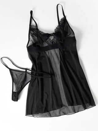 Oh La La Cheri - Astra Babydoll - L/XL - Black