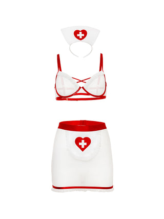 Oh La La Cheri - Naughty Nurse Set - S/M - Red/White