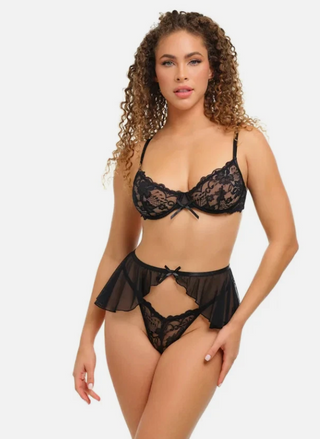 Oh La La Cheri - Celeste 3 Pc Set - L/XL - Black
