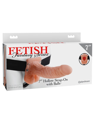 Pipedream - Fetish Fantasy Series - 7" Hollow Strap-On with Balls  - Light/Black