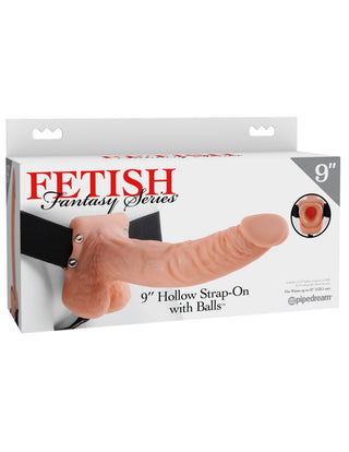 Pipedream - Fetish Fantasy Series - 9" Hollow Strap-On with Balls  - Light/Black