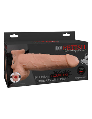Pipedream - Fetish Fantasy Series - 9" Squirting Hollow Strap-on  - Light/Black