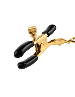 Pipedream - Fetish Fantasy Gold - Chain Nipple Clamps  - Gold/Black