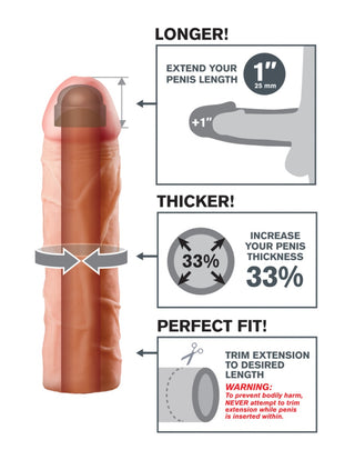 Pipedream - Fantasy X-tensions  - Perfect 1" Extension  - Light