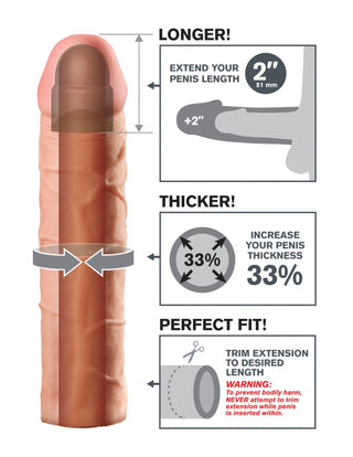Pipedream - Fantasy X-tensions  - Perfect 2" Extension - Light