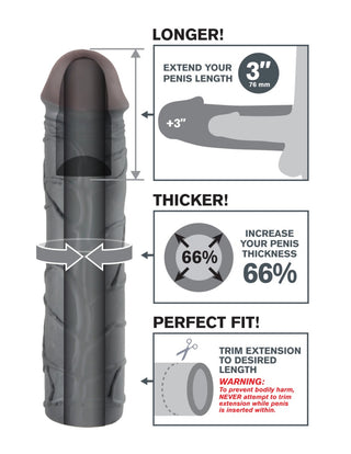 Pipedream - Fantasy X-tensions  - Mega 3" Extension  - Black