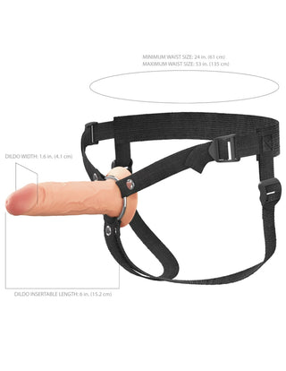 Pipedream - Fantasy X-tensions Elite - 6" Silicone Hollow Strap-on - Dual Density  - Light
