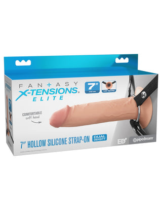 Pipedream - Fantasy X-tensions Elite - 7" Silicone Hollow Strap-on - Dual Density  - Light