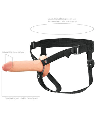Pipedream - Fantasy X-tensions Elite - 7" Silicone Hollow Strap-on - Dual Density  - Light
