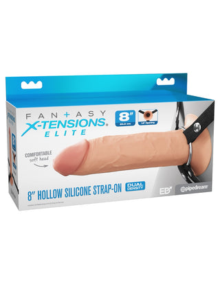 Pipedream - Fantasy X-tensions Elite - 8" Silicone Hollow Strap-on - Dual Density  - Light