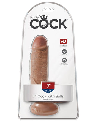 Pipedream - King Cock - 7" Cock with Balls  - Tan