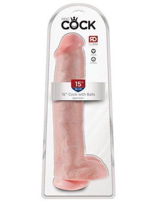 Pipedream - King Cock - 15" Cock with Balls  - Light
