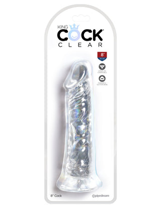 Pipedream - King Cock Clear - 8"  - Clear