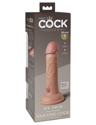 Pipedream - King Cock Elite - 6" Dual Density Silicone Cock  - Light