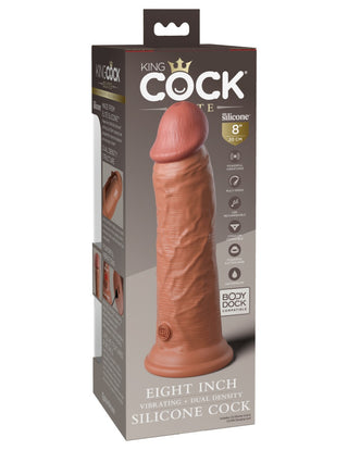 Pipedream - King Cock Elite - 8" Dual Density Vibrating Silicone Cock  - Tan