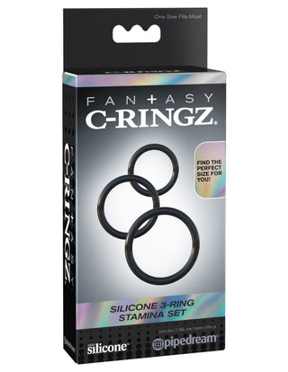 Pipedream - Fantasy C-Ringz  - Silicone 3-Ring Stamina Set - Black