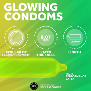 Preservativi Fluorescenti EXS Glow In The Dark