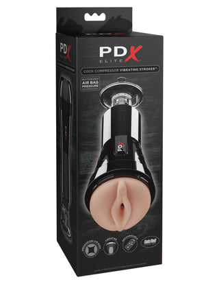 Pipedream - PDX Elite - Cock Compressor Vibrating Stroker   - Light/Black