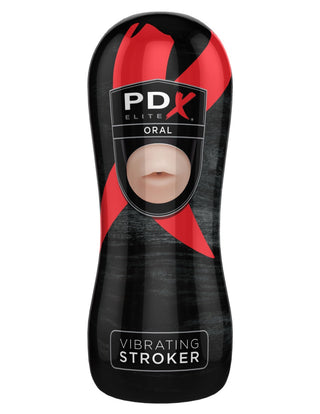 Pipedream - PDX Elite - Vibrating Oral Stroker  - Light/Black