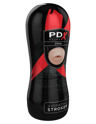Pipedream - PDX Elite - Vibrating Oral Stroker  - Light/Black