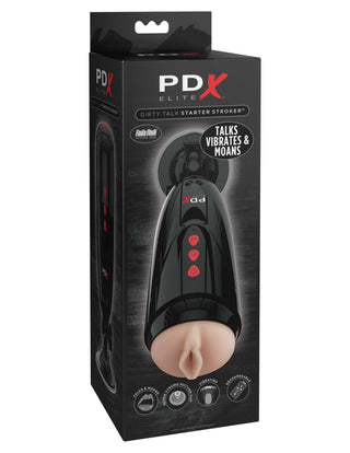 Pipedream - PDX Elite - Dirty Talk Starter Stroker  - Light/Black
