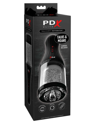 Pipedream - PDX Elite - Talk Dirty Rotobator  - Clear/Black