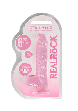 Real Rock Crystal Clear Realistic Dildo With Balls
