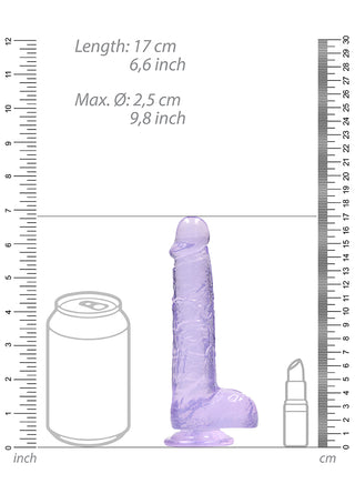 Real Rock Crystal Clear Realistic Dildo With Balls