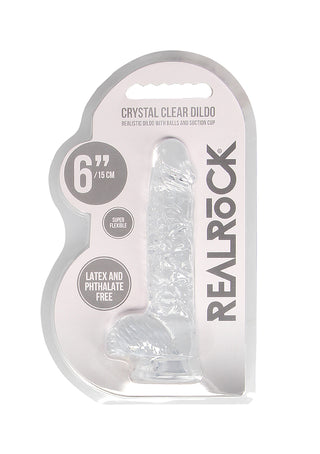 Real Rock Crystal Clear Realistic Dildo With Balls