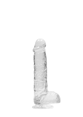 Real Rock Crystal Clear Realistic Dildo With Balls