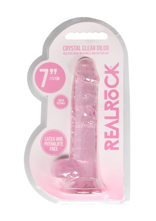 Real Rock Crystal Clear Realistic Dildo With Balls
