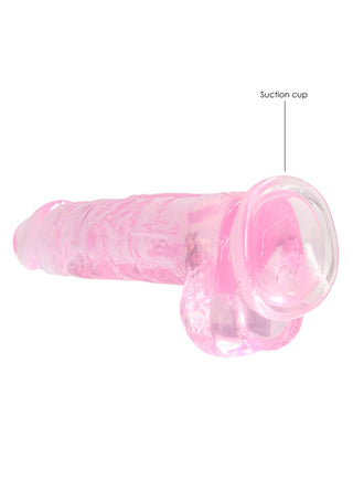 Real Rock Crystal Clear Realistic Dildo With Balls
