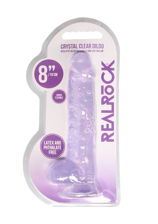Real Rock Crystal Clear Realistic Dildo With Balls