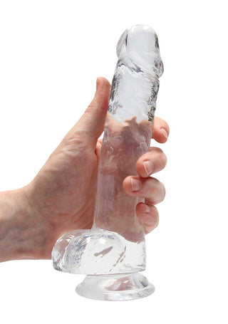 Real Rock Crystal Clear Realistic Dildo With Balls