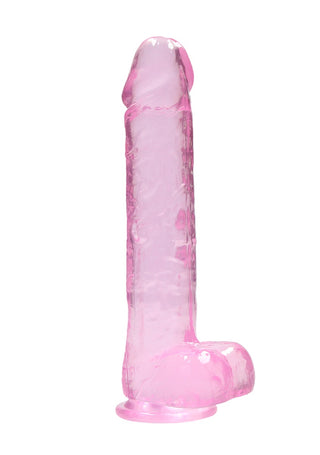 Real Rock Crystal Clear Realistic Dildo With Balls
