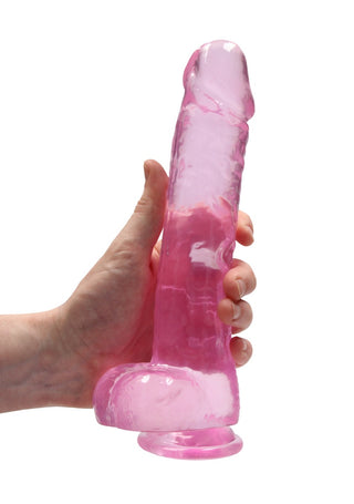 Real Rock Crystal Clear Realistic Dildo With Balls