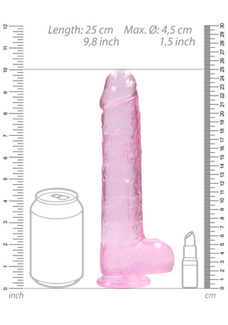 Real Rock Crystal Clear Realistic Dildo With Balls